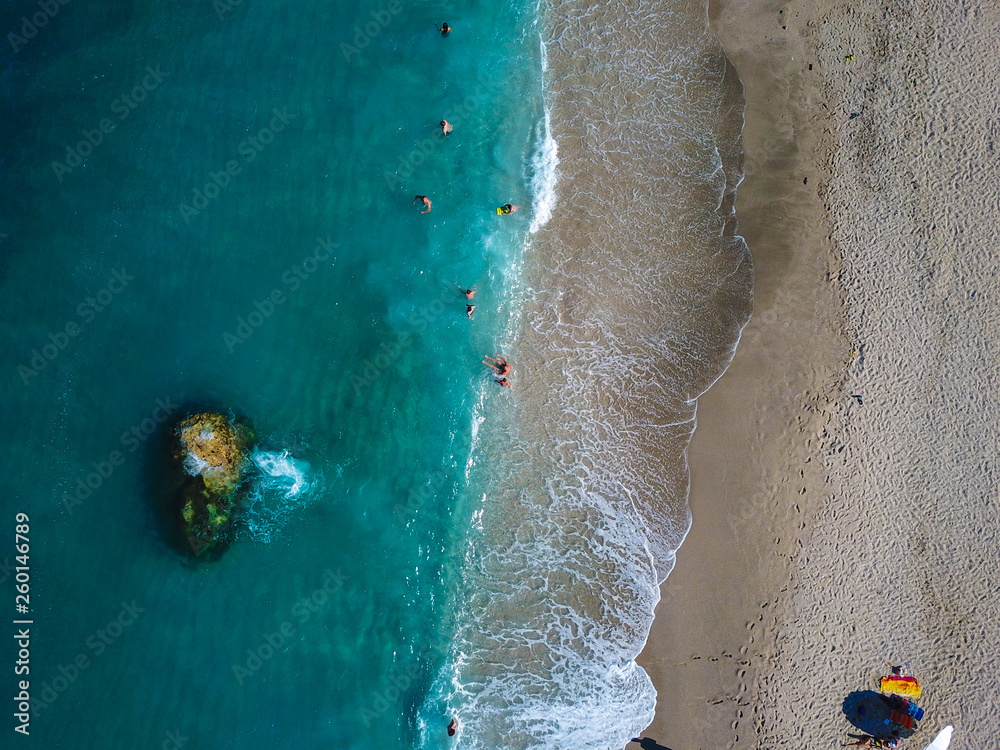 Aerial View From Flying Drone Of People Relaxing