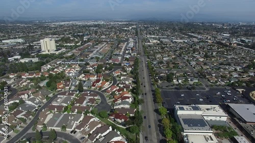 4K Aerial of Urban Residential Neighborhood homes Anaheim California 01.MOV