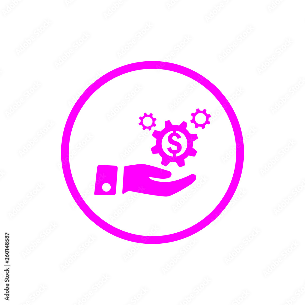business, develop,setting, innovation, creative idea management magenta color  icon