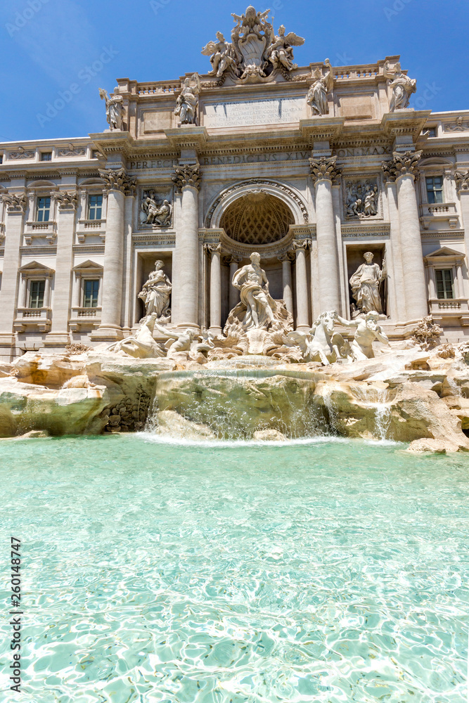 Trevi Fountain (Fontana di Trevi) in city of Rome, Italy