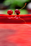 Close up of fresh cherry berries photographed in daylight conditions