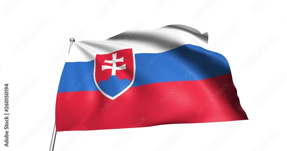 flag of Slovakia with fabric structure in the wind (alpha channel, loopable) flag of Slovakia with fabric structure in the wind (alpha channel, loopable)