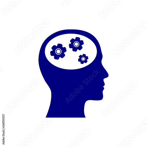 business, develop,setting, innovation, creative idea management  navy blue color icon