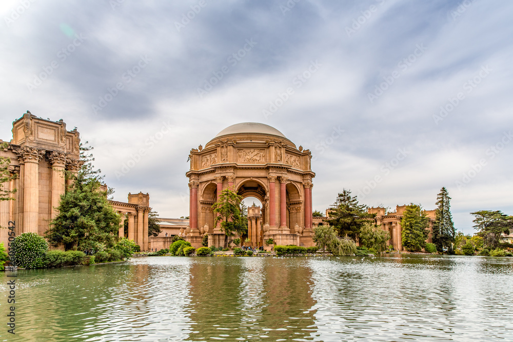 Iconic Palace of Fine Arts, San Francisco, California, USA on a Cloudy Day