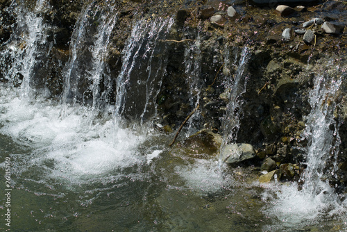 A horizontal long waterfall