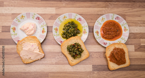 Serving toast with pate photo
