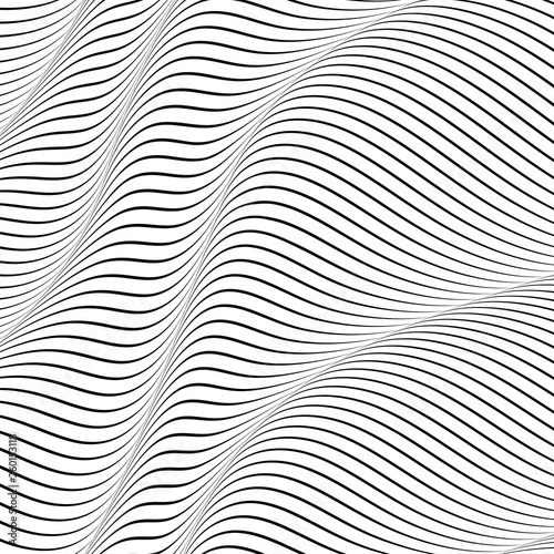 Abstract wavy background, optical art, opart striped © Drekhann