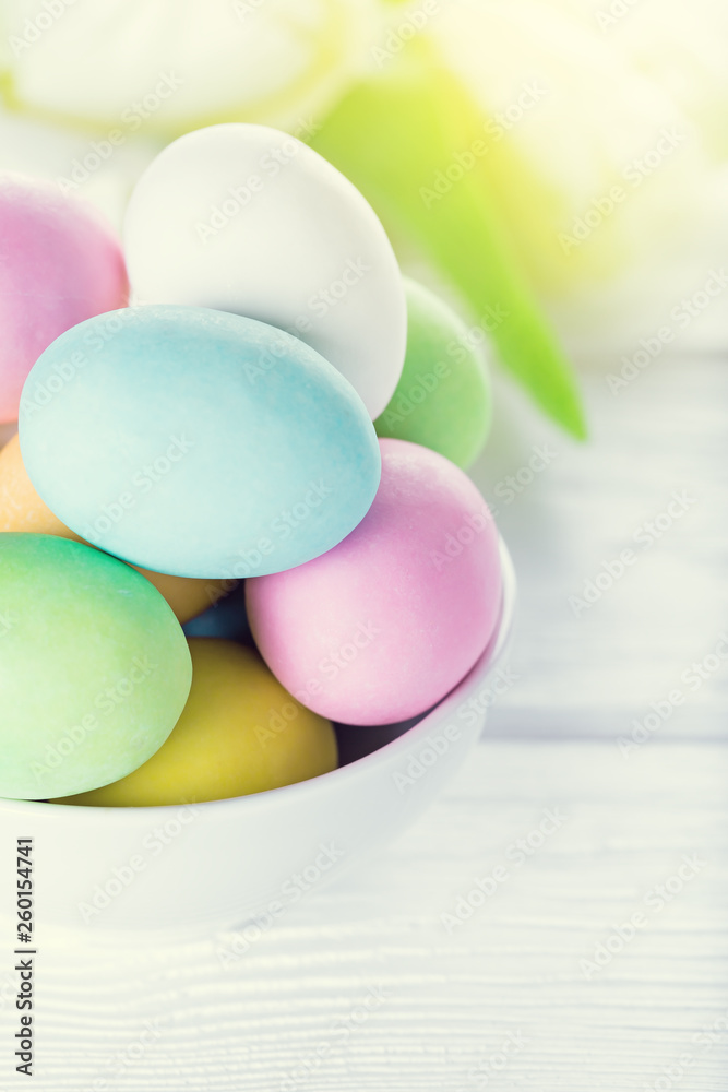 Colorful easter eggs. Happy Easter card