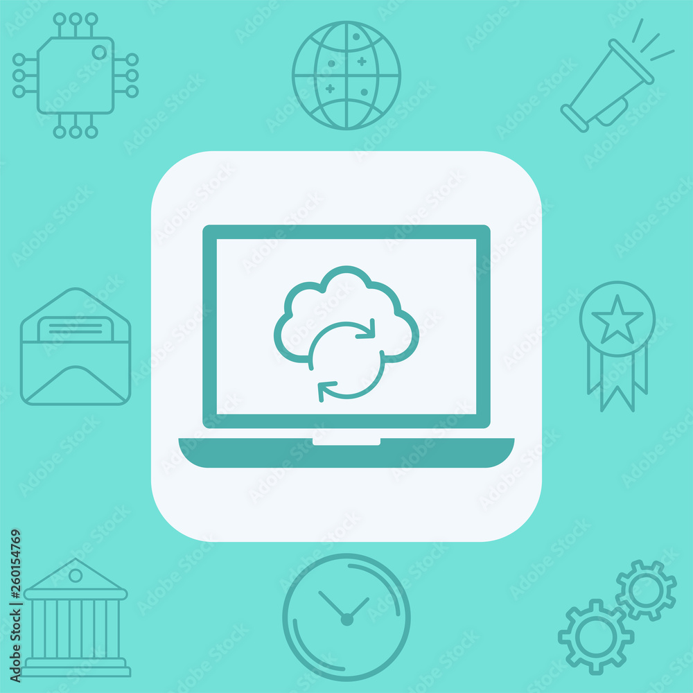 Cloud computing vector icon sign symbol Cloud computing vector icon sign symbol