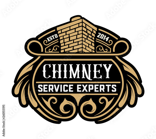 Vintage Chimney logo.  Vector layered