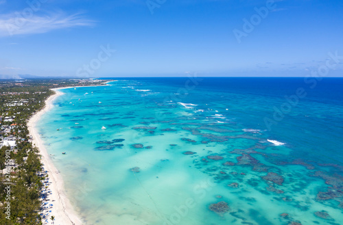 Aerial view with caribbean beach of Atlantic ocean © photopixel