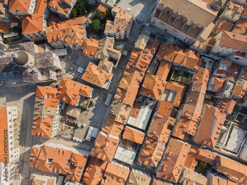 Top view of the old town of Dubrovnik, Croatia