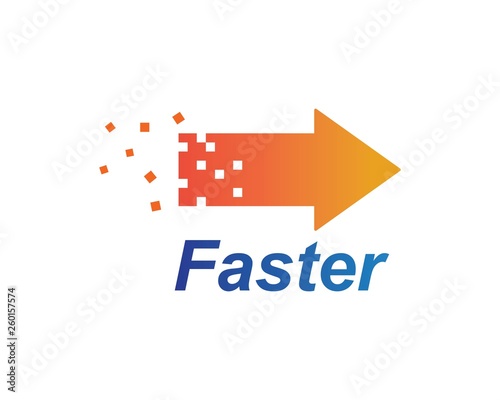 faster logo icon of automotive racing concept photo