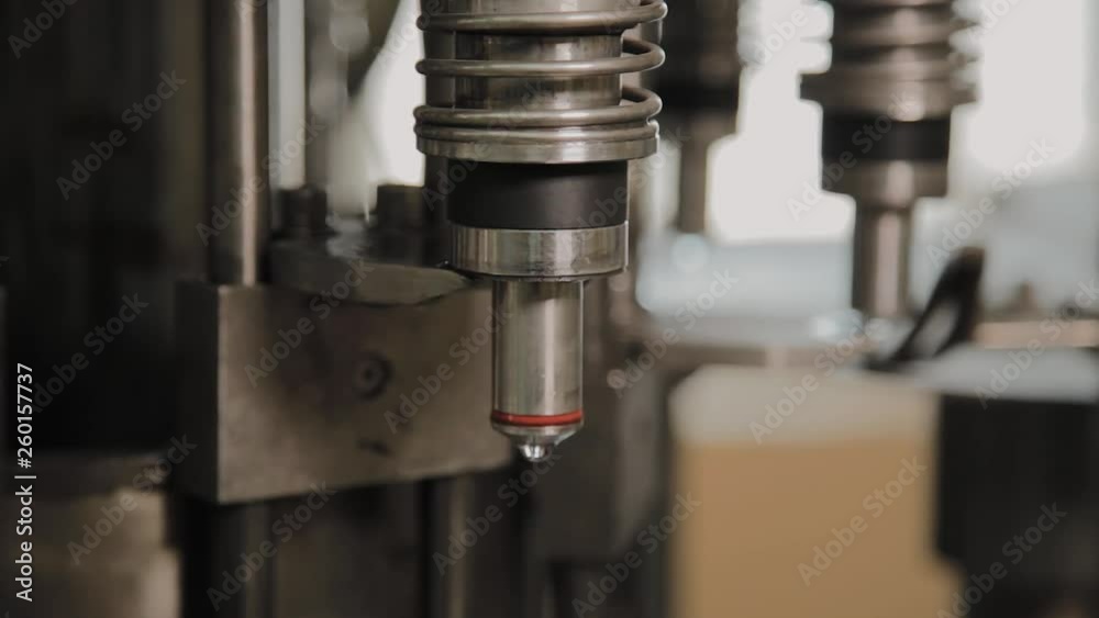 A stopped conveyor for bottling drinking water. Conveyor parts. A stopped conveyor for bottling drinking water. Conveyor parts.