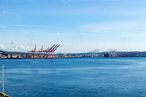 Harbor Island in the Industrial District and Port in Seattle, Washington.