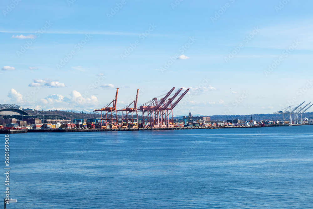 Harbor Island in the Industrial District and Port in Seattle, Washington.