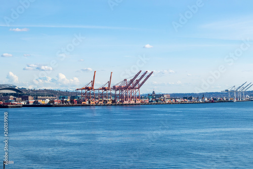 Harbor Island in the Industrial District and Port in Seattle, Washington.