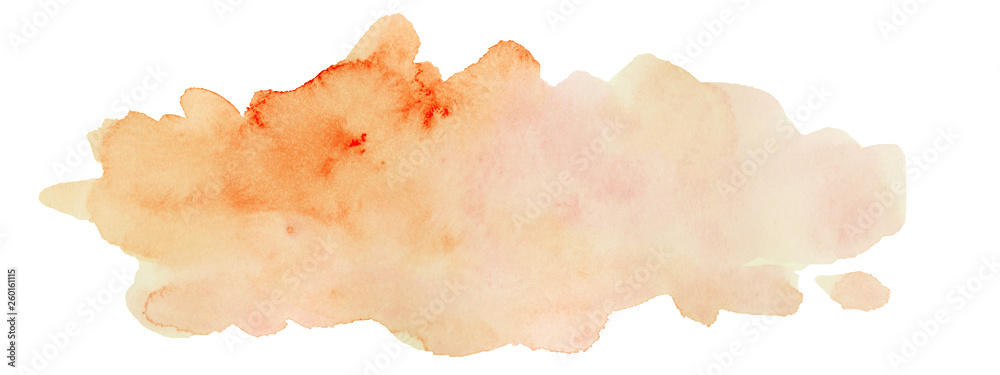 Fototapeta premium watercolor stain on white paper. Isolated element for design. hand-drawn texture on paper