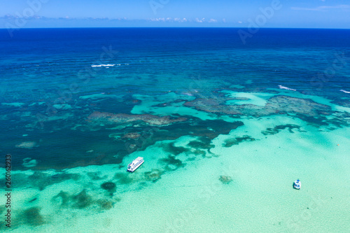 Aerial view with caribbean sea
