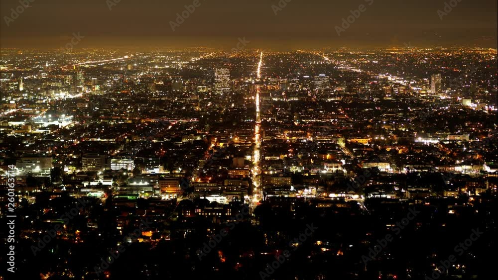Time lapse of Los Angeles by night - aerial view - travel photography Time lapse of Los Angeles by night - aerial view - travel photography