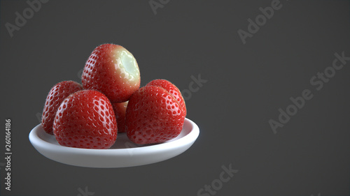 Bunch of Strawberries isolated over solid background
