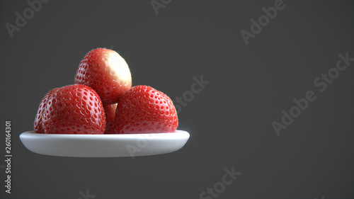 Bunch of Strawberries isolated over solid background