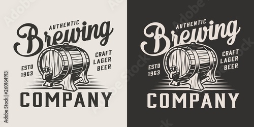 Vintage monochrome brewing company logo