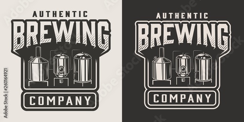 Vintage monochrome beer emblem