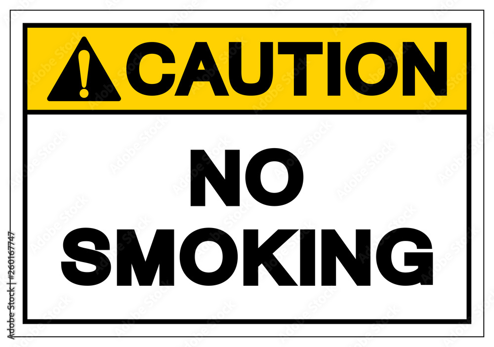 Caution No Smoking Symbol Sign, Vector Illustration, Isolate On White Background Label .EPS10