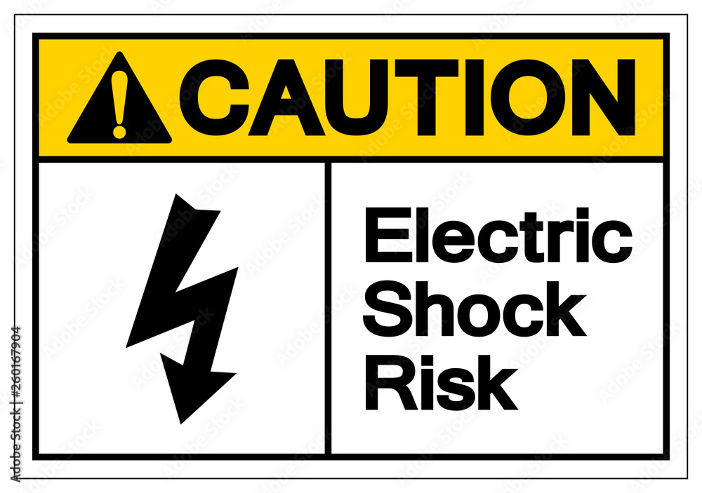 Caution Electric Shock Risk Symbol Sign, Vector Illustration, Isolate On White Background Label .EPS10