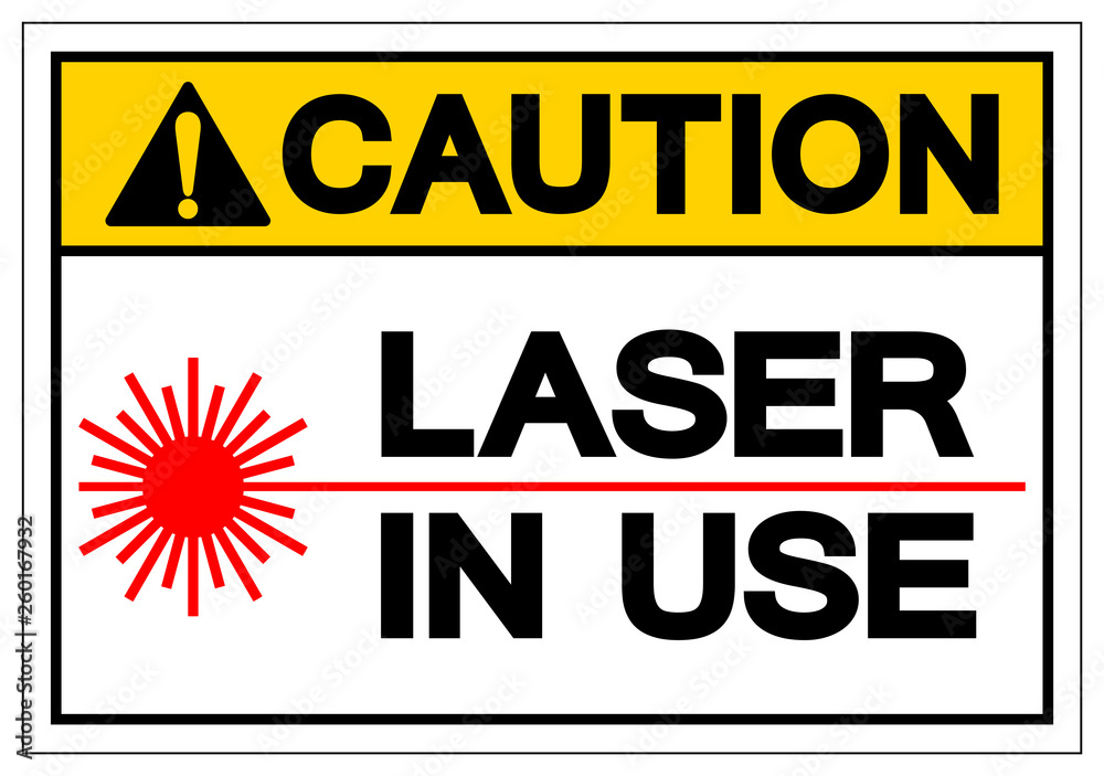 Caution Laser In Use Symbol Sign, Vector Illustration, Isolate On White Background Label .EPS10