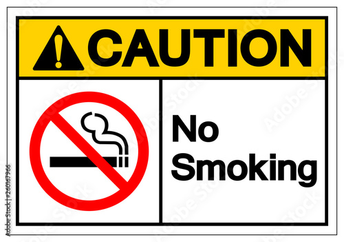 Caution No Smoking Symbol Sign, Vector Illustration, Isolate On White Background Label .EPS10