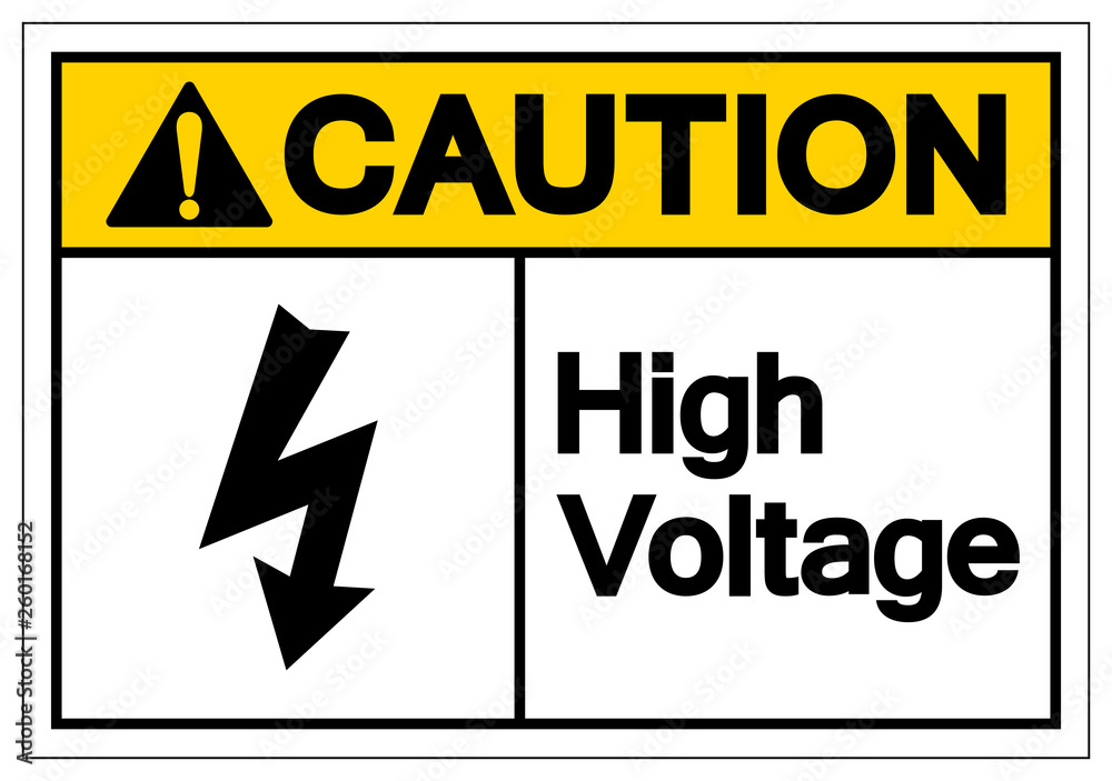 Caution High Voltage Symbol Sign ,Vector Illustration, Isolate On White Background Label. EPS10