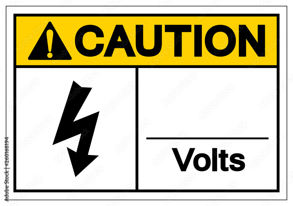 Fototapeta premium Caution Volts Symbol Sign ,Vector Illustration, Isolate On White Background Label. EPS10