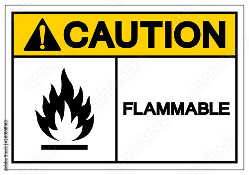 Caution Flammable Symbol Sign ,Vector Illustration, Isolate On White Background Label. EPS10
