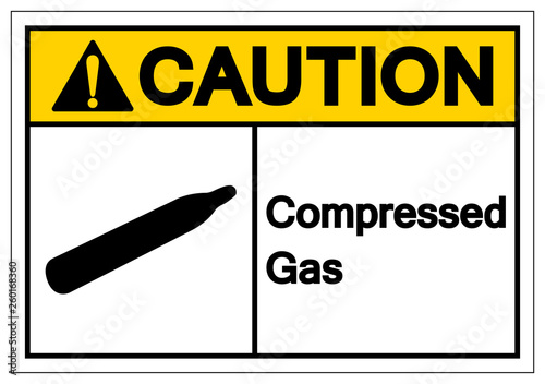 Caution Compressed Gas Symbol Sign, Vector Illustration, Isolate On White Background Label. EPS10
