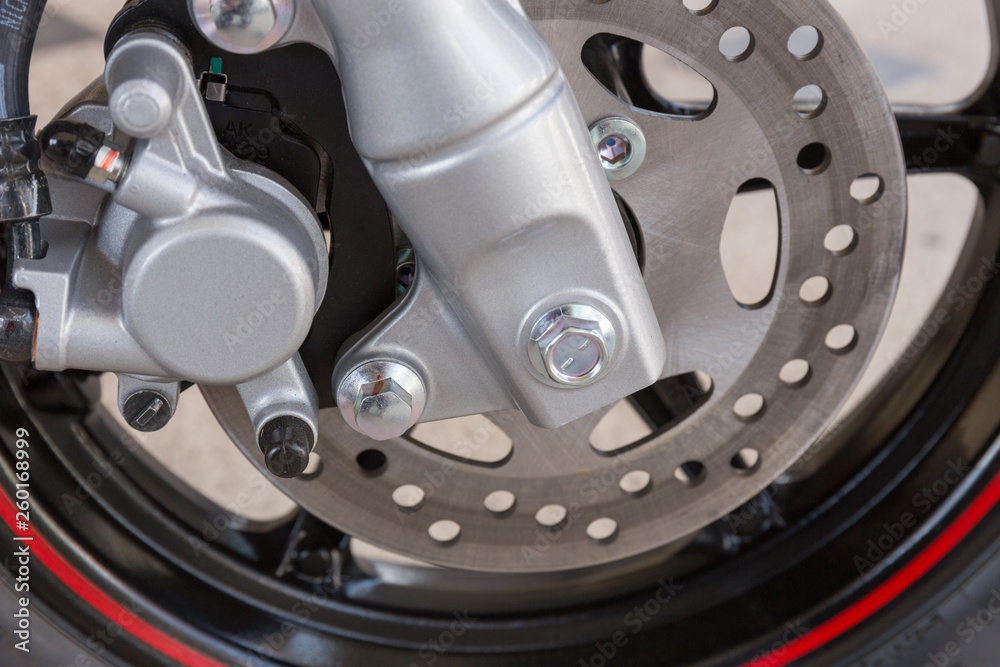 Front wheel of a sports motorcycle Front wheel of a sports motorcycle