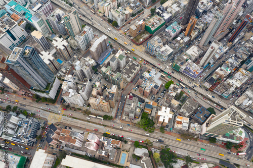 Top view of Hong Kong city © leungchopan