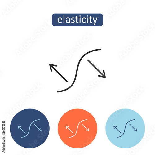 Elasticity material outline icons set.
