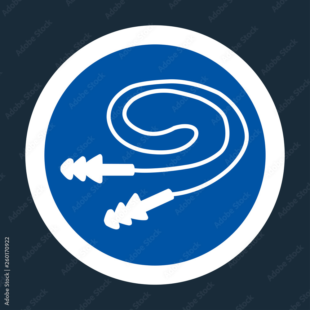 Wear Earplugs symbol On black Background,Vector illustration Wear Earplugs symbol On black Background,Vector illustration