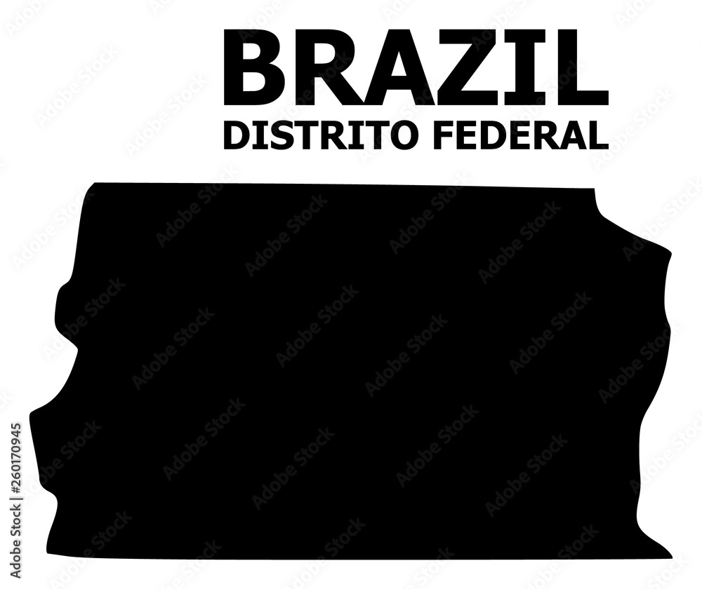 Vector Flat Map of Brazil - Distrito Federal with Caption
