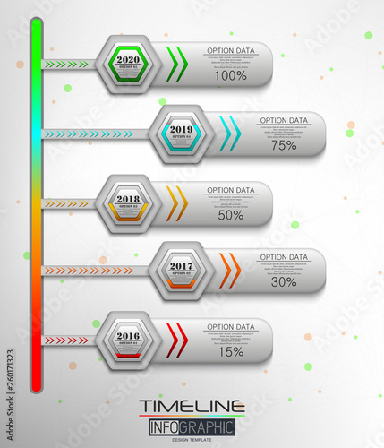 5 Steps Timeline Infographic Element