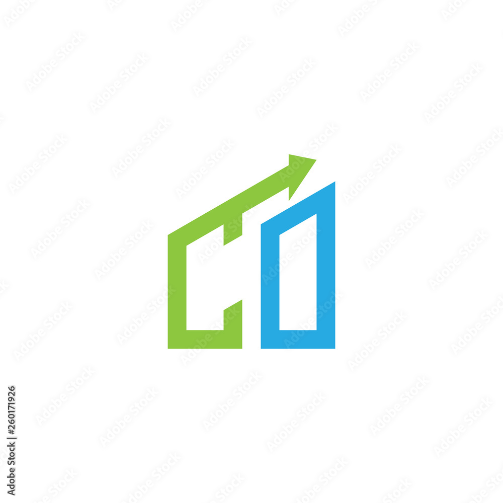 initial letter logo with growing arrows initial letter logo with growing arrows