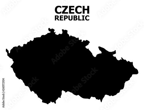 Vector Flat Map of Czech Republic with Name