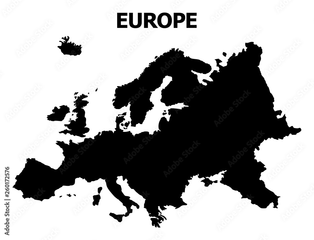 Vector Flat Map of Europe with Name