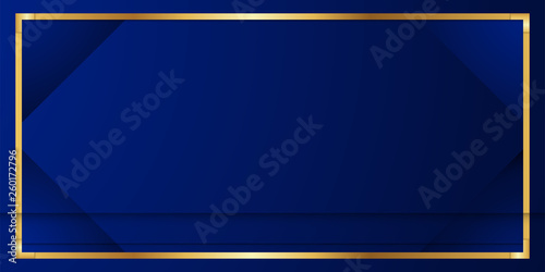 Abstract blue background in premium indian style. Template design for cover, business presentation, web banner, wedding invitation and luxury packaging. Vector illustration with golden border.