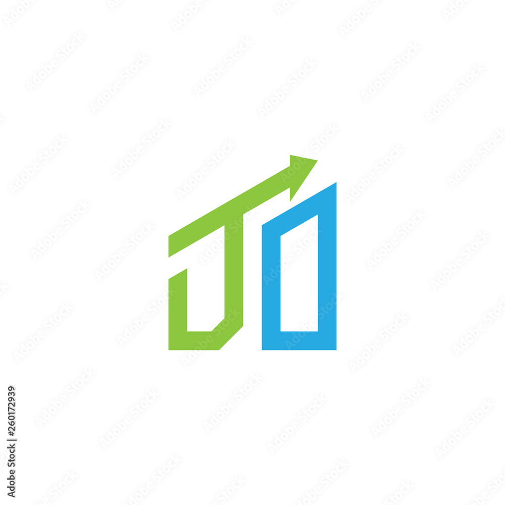 initial letter logo with growing arrows initial letter logo with growing arrows