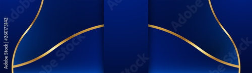 Abstract blue background in premium indian style. Template design for cover, business presentation, web banner, wedding invitation and luxury packaging. Vector illustration with golden border.