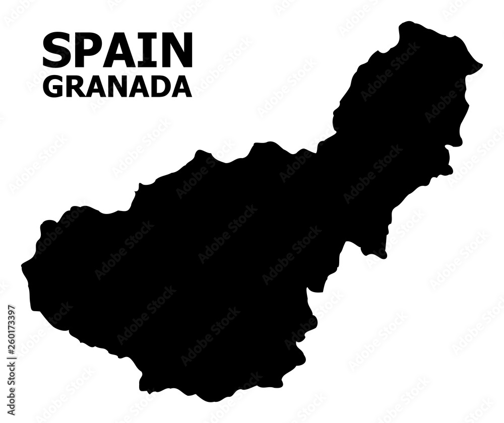 Vector Flat Map of Granada Province with Name