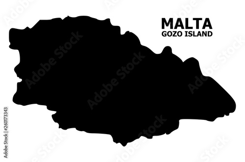 Vector Flat Map of Gozo Island with Caption